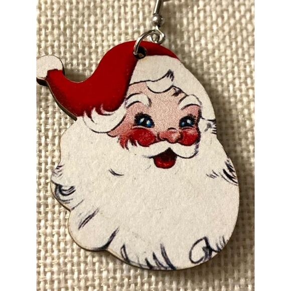NEW! Two Pairs Of Santa Earrings - Red Santa & Pink Santa Jewelry - Picture 6 of 10